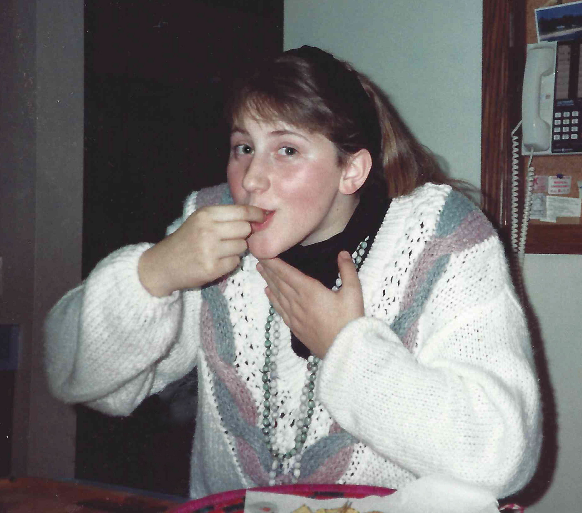 Annie eating at age 14